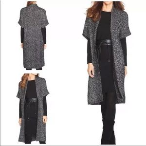 WHBM Longline Marled Black & White Cardigan Sz Med